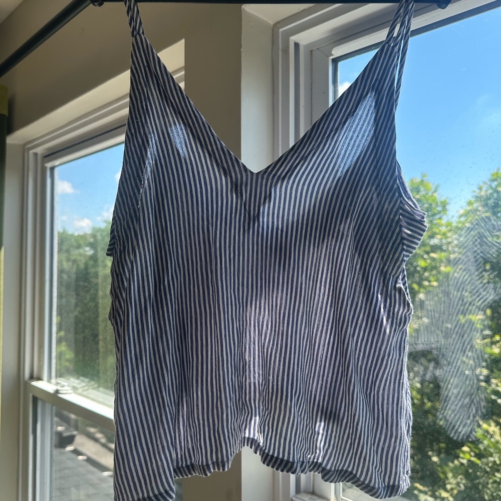 Lulu's Navy and White Striped Tank Top- XS